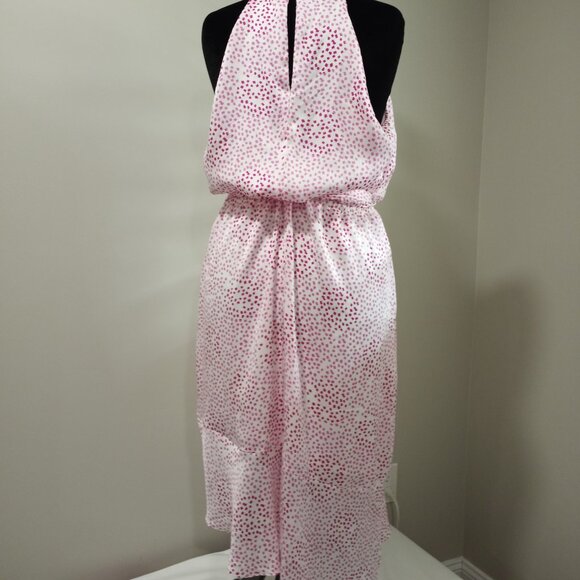 EXPRESS PINK|WHITE HALTER STYLE MAXI DRESS WITH RUFFLE WRAP SKIRT WOMEN SIZE XL - Picture 8 of 9